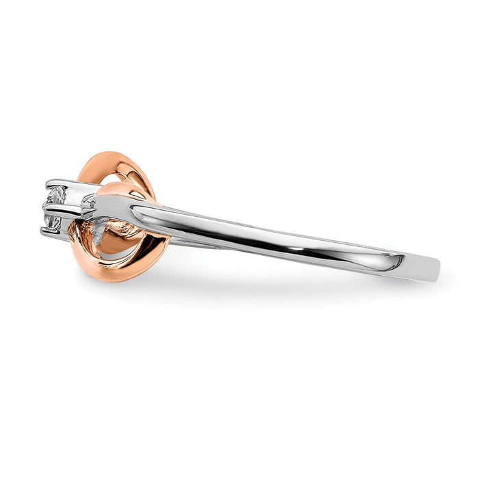 Buy Stylish 10K Two-Tone Polished Infinity Diamond Ring in White & Rose Gold-3