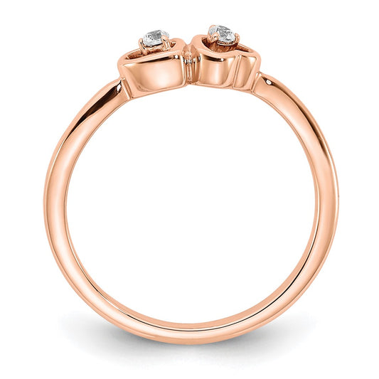 Buy Stylish 14K Rose Gold Double Heart Diamond Ring - Affordable Elegance!