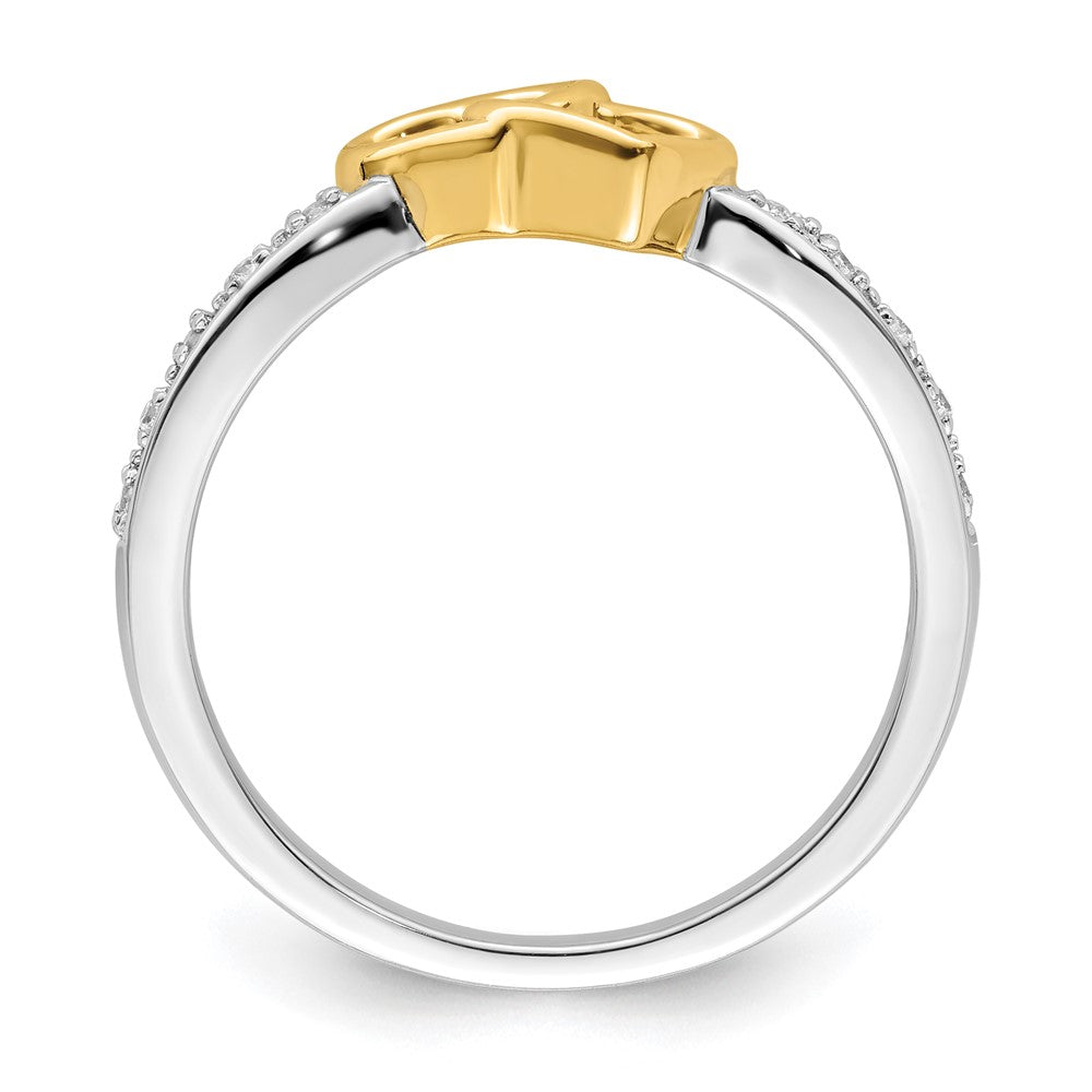 Buy Stylish 14K Two-Tone Polished Double Heart Engagement Ring - Luxury Design