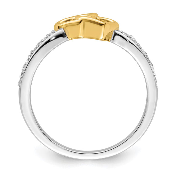 14K Two-Tone Polished Double Heart Engagement Ring