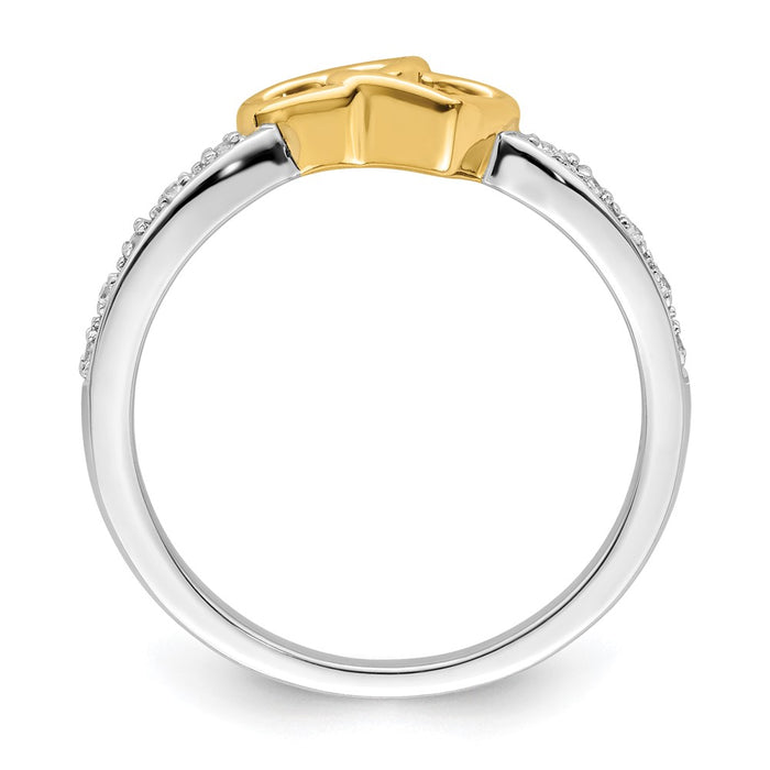 Buy Stylish 14K Two-Tone Polished Double Heart Engagement Ring - Luxury Design-2