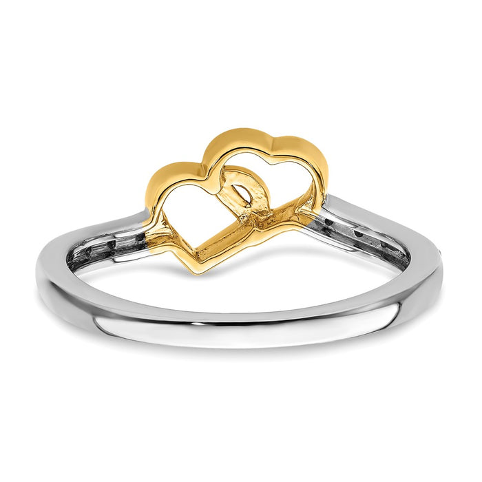 Buy Stylish 14K Two-Tone Polished Double Heart Engagement Ring - Luxury Design-6