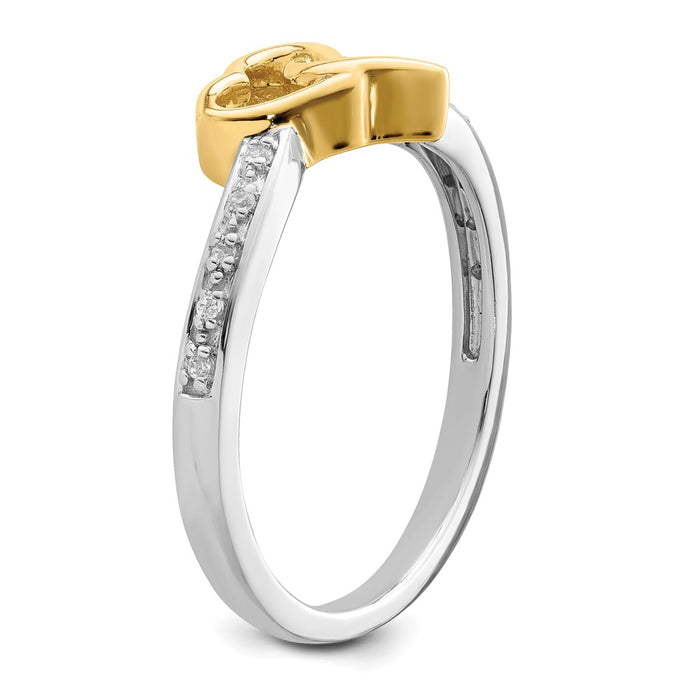 Buy Stylish 14K Two-Tone Polished Double Heart Engagement Ring - Luxury Design-7