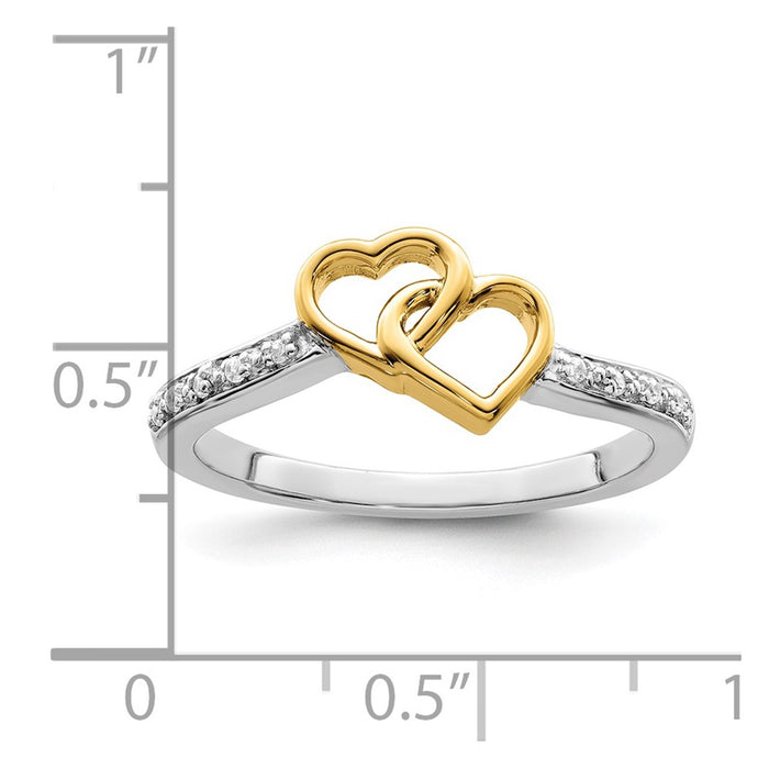 Buy Stylish 14K Two-Tone Polished Double Heart Engagement Ring - Luxury Design-3
