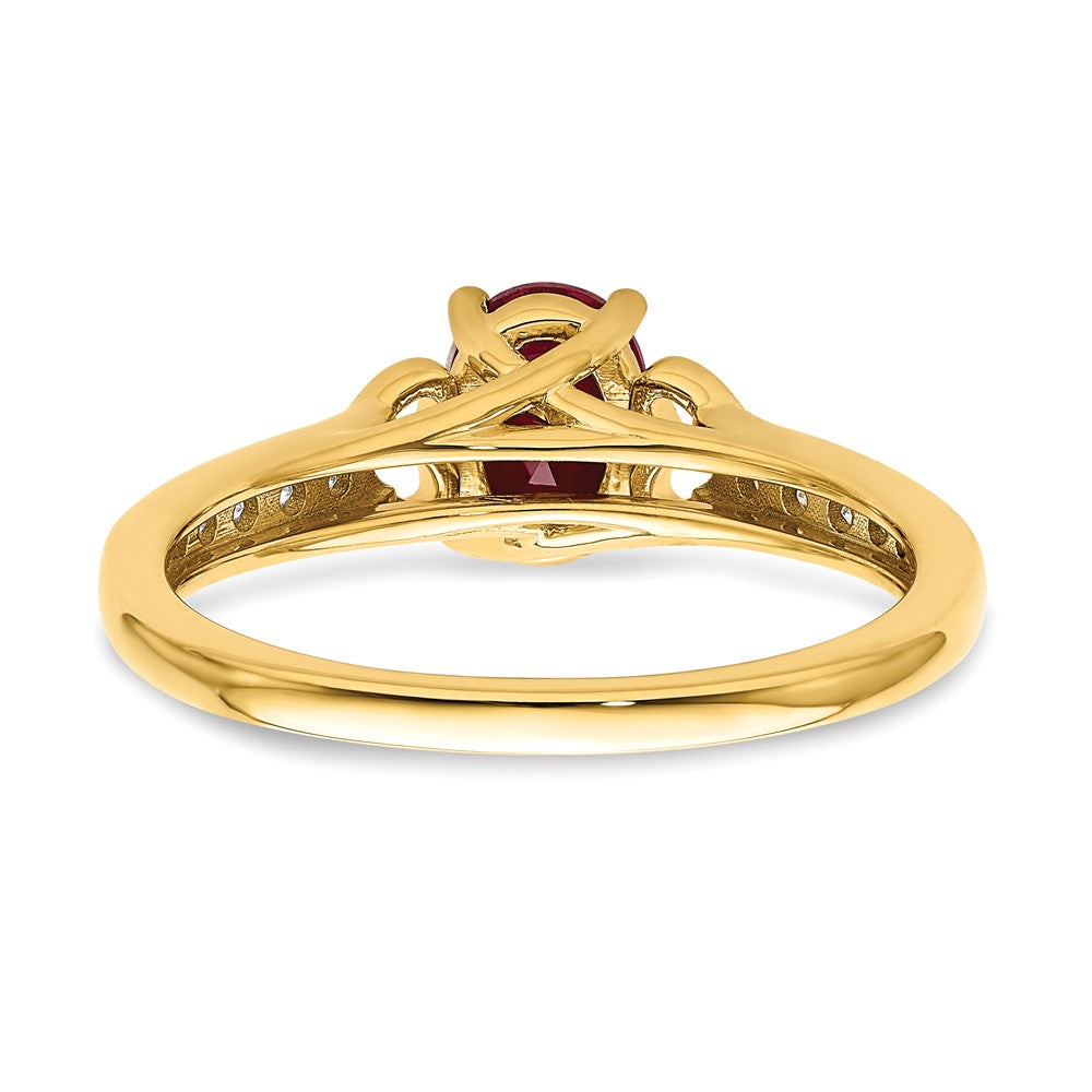 Buy Stylish 14K Gold Ruby & Diamond Ring - 0.85mm with Heart Accents