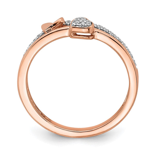 Shop 14K Rose Gold Hearts Ring with 1/8 Carat Lab-Grown Diamond - Luxury Style