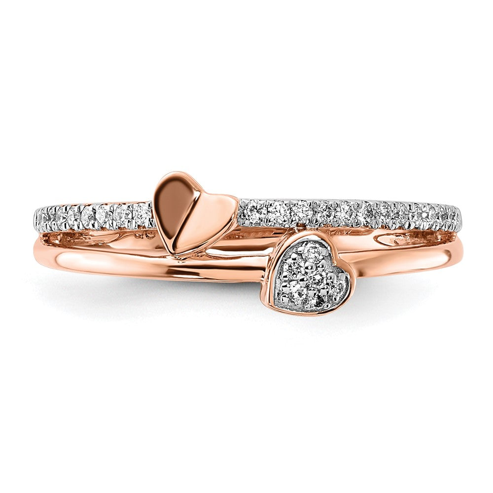 Shop Stylish 14K Rose Gold Heart-Shaped Diamond Ring - Luxury Design, Affordable Price
