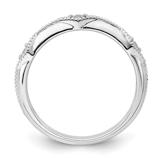 High-Quality 14K White Gold Polished Knife-Edge Diamond Band - Stylish Value