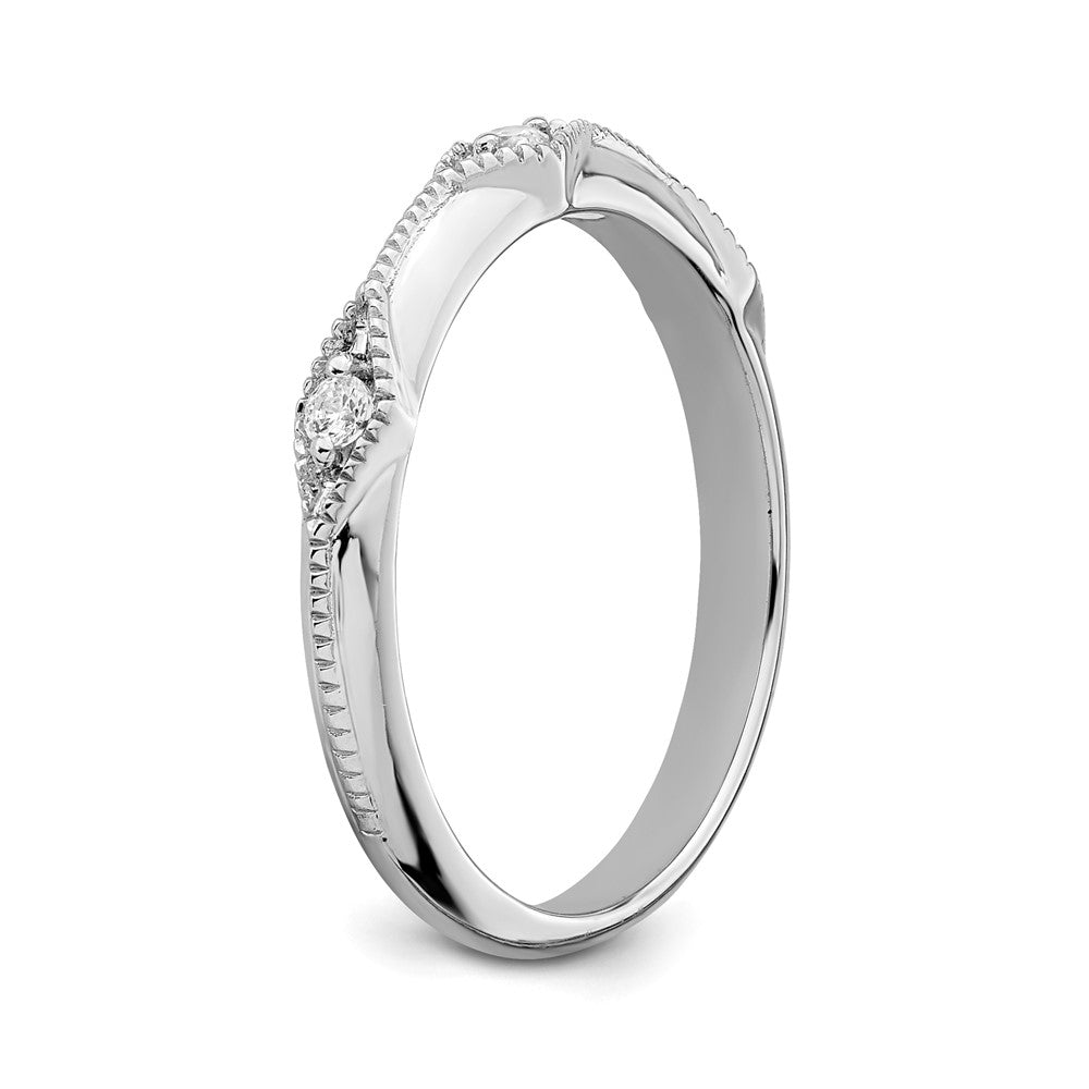 High-Quality 14K White Gold Polished Knife-Edge Diamond Band - Stylish Value