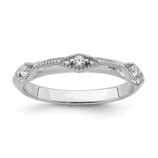 High-Quality 14K White Gold Polished Knife-Edge Diamond Band - Stylish Value