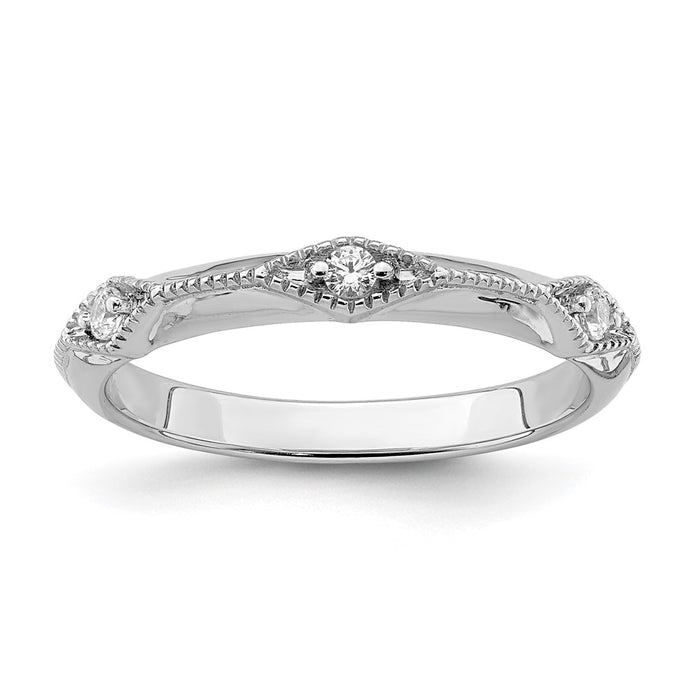 High-Quality 14K White Gold Polished Knife-Edge Diamond Band - Stylish Value-1