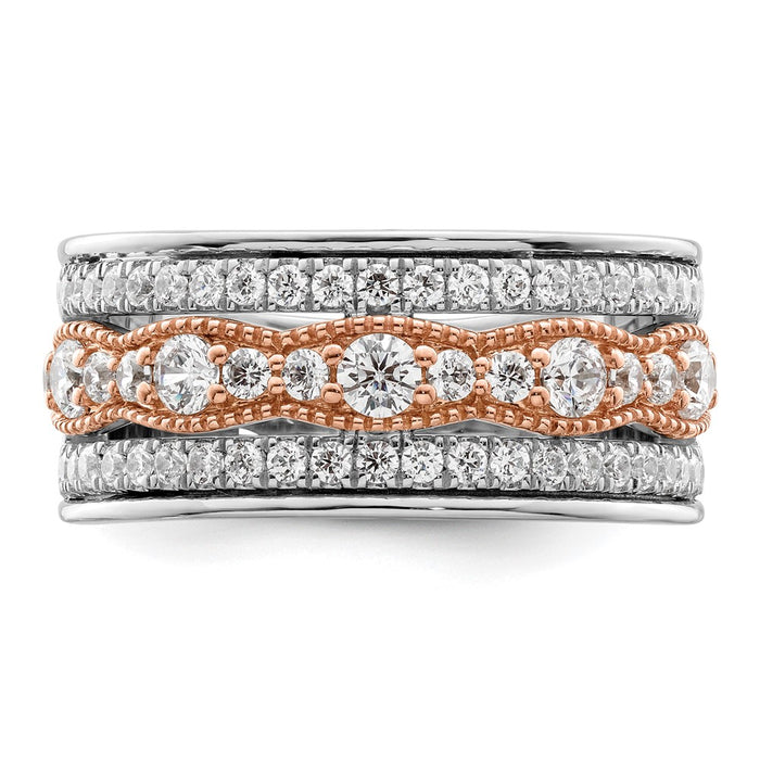 Buy 1 Carat Complete Diamond Wedding Band in 14K Luxury White & Rose Gold-5
