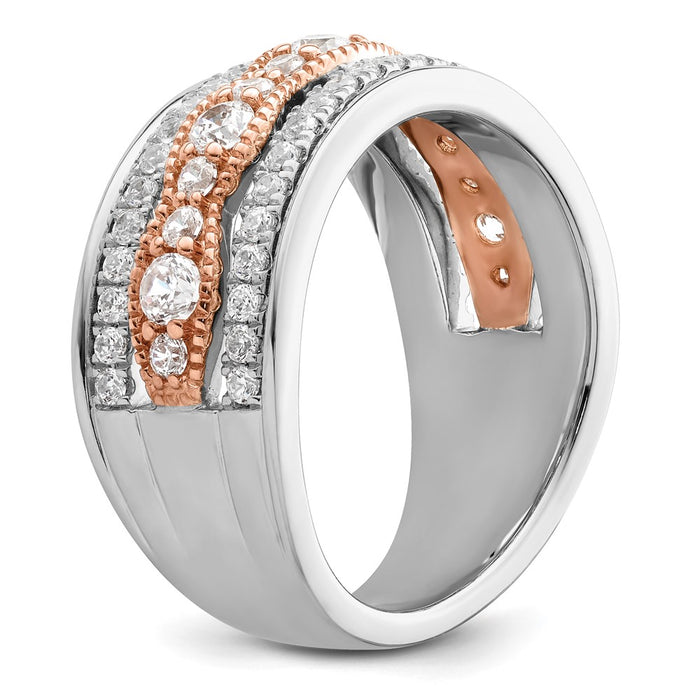 Buy 1 Carat Complete Diamond Wedding Band in 14K Luxury White & Rose Gold-7
