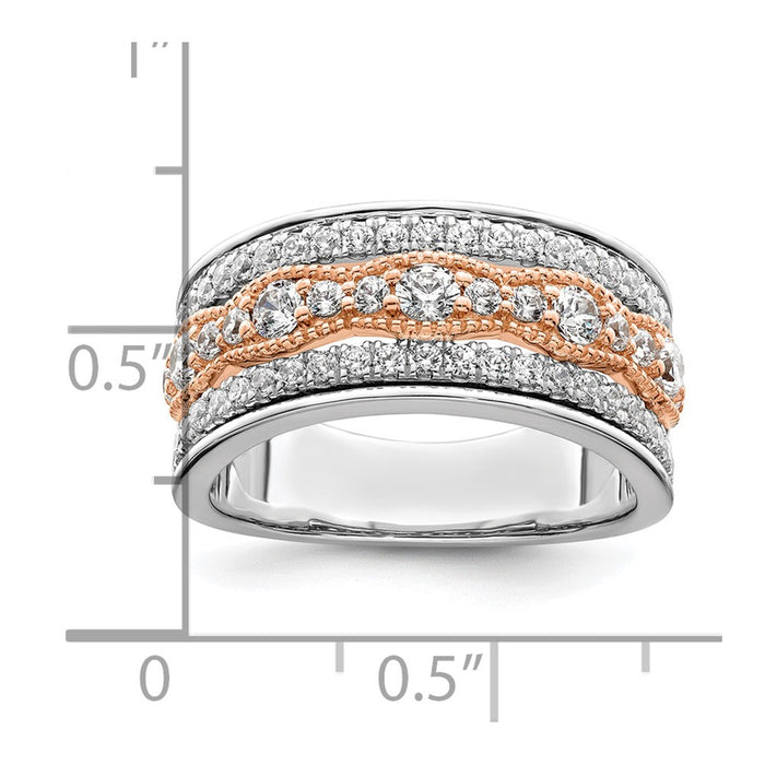 Buy 1 Carat Complete Diamond Wedding Band in 14K Luxury White & Rose Gold-4