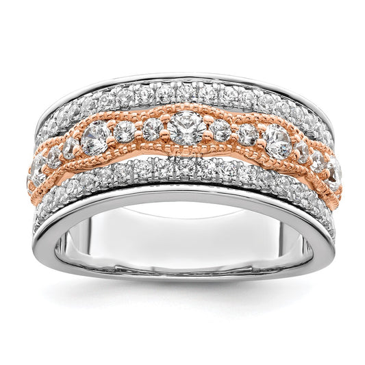 Buy 1 Carat Complete Diamond Wedding Band in 14K Luxury White & Rose Gold