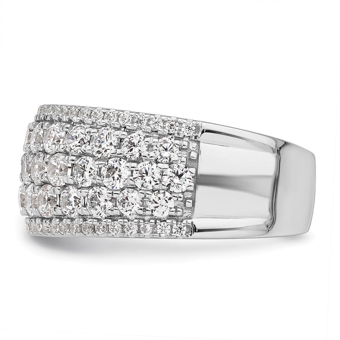 Buy Stylish 14K White Gold Pave Diamond Band - 2 Carats Total Weight, Luxury Shine-3