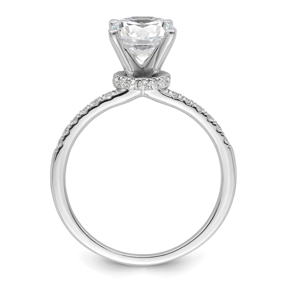 Exclusive 14K White Gold Semi-Mount Engagement Ring for 1.5 Carat Stone