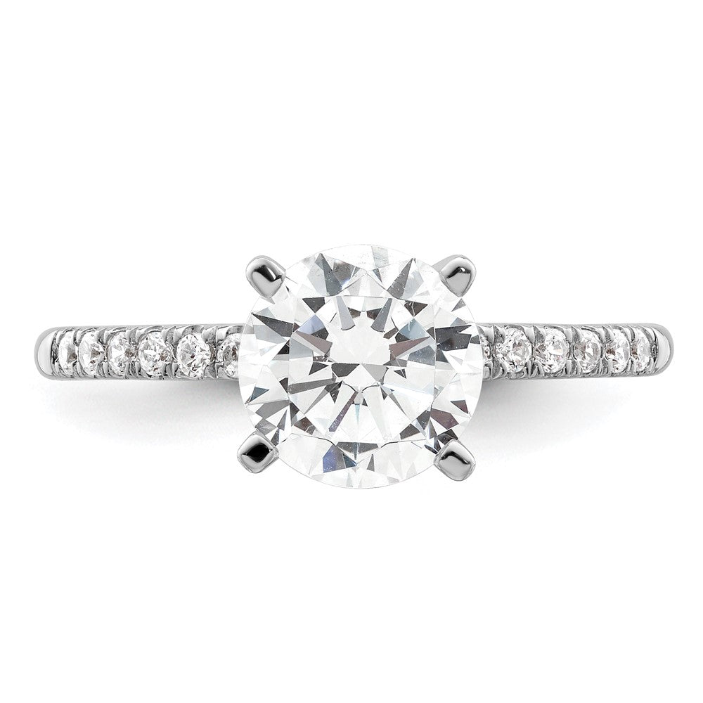 Exclusive 14K White Gold Semi-Mount Engagement Ring for 1.5 Carat Stone