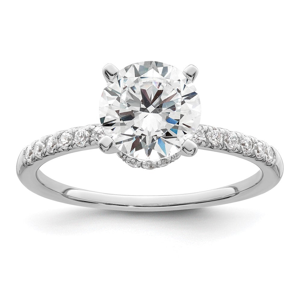 Exclusive 14K White Gold Semi-Mount Engagement Ring for 1.5 Carat Stone