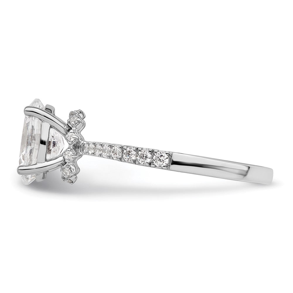 High-Quality 14K White Gold Semi-Mount Engagement Ring for 1.5 Carat Oval