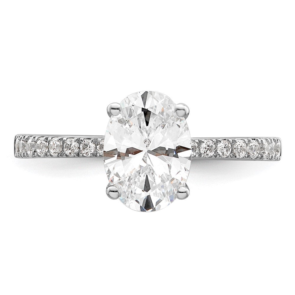 High-Quality 14K White Gold Semi-Mount Engagement Ring for 1.5 Carat Oval