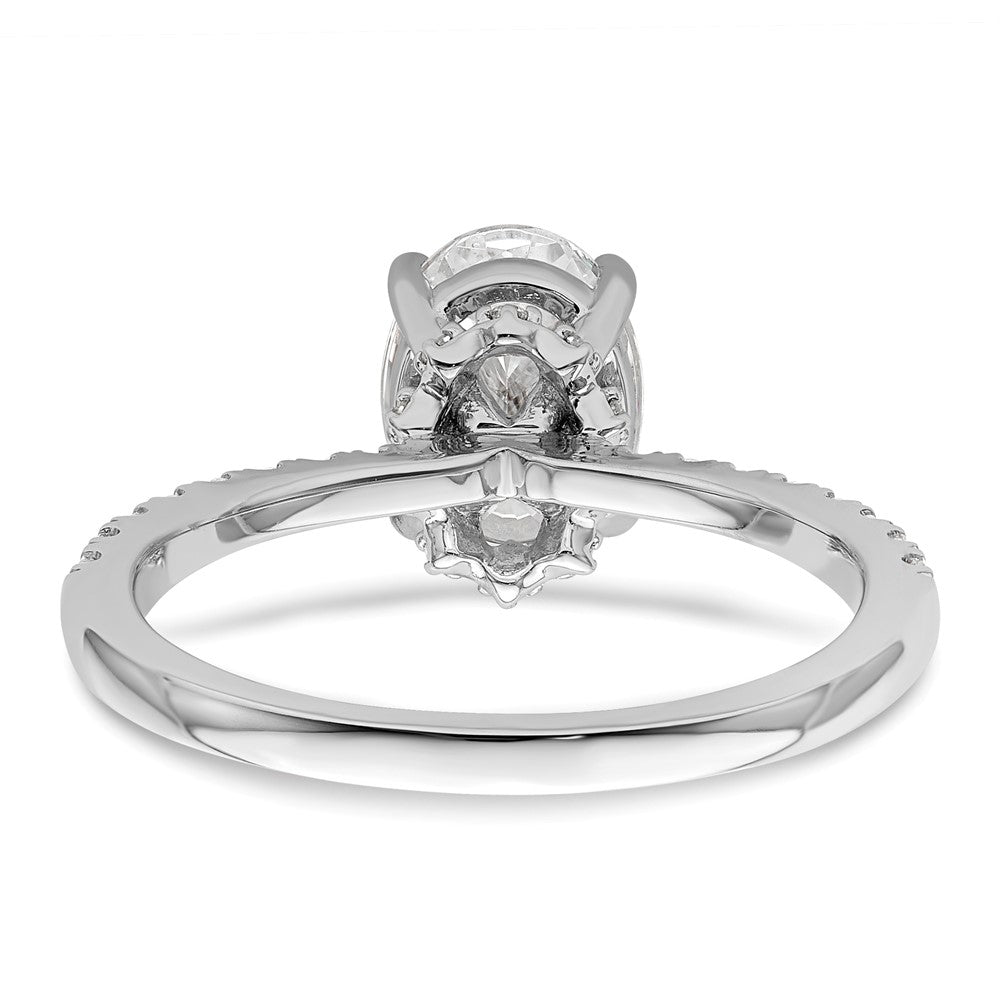 High-Quality 14K White Gold Semi-Mount Engagement Ring for 1.5 Carat Oval