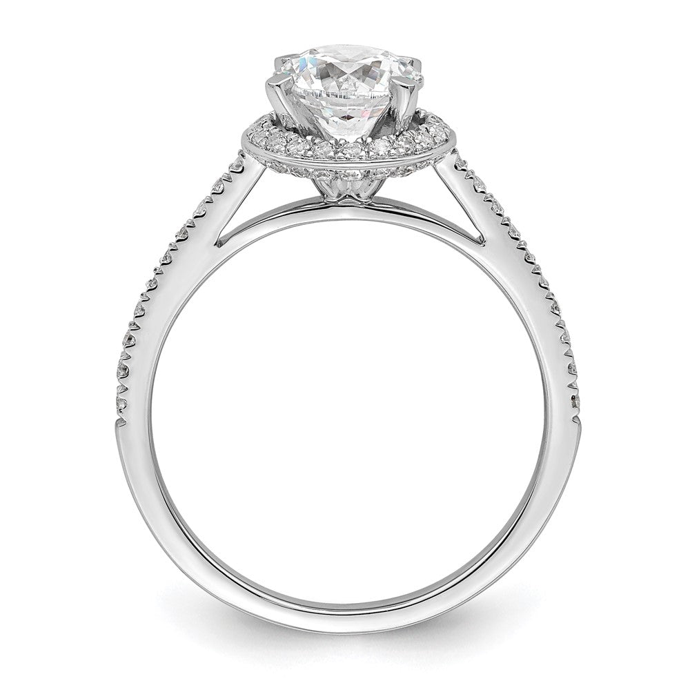 Buy Stylish 14K White Gold Vintage Halo Engagement Ring for 1 Carat Center