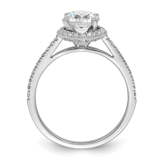 Buy Stylish 14K White Gold Vintage Halo Engagement Ring for 1 Carat Center