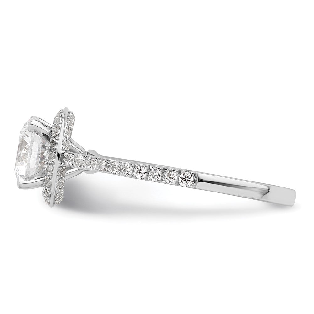 Buy Stylish 14K White Gold Vintage Halo Engagement Ring for 1 Carat Center