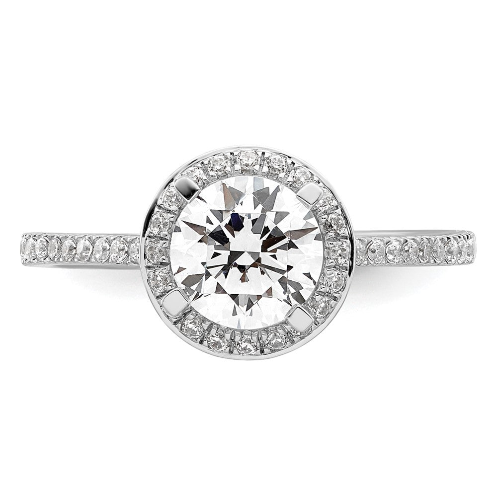 Buy Stylish 14K White Gold Vintage Halo Engagement Ring for 1 Carat Center