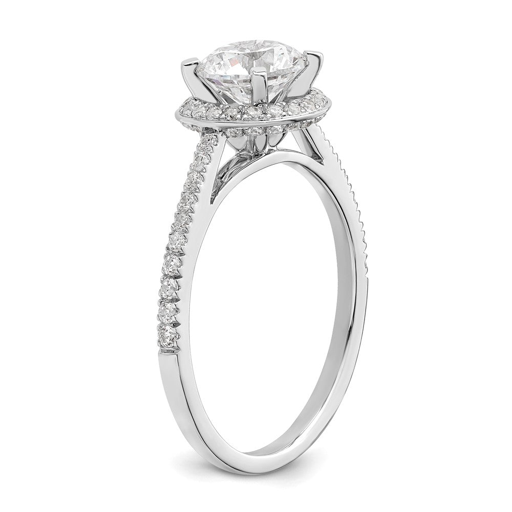 Buy Stylish 14K White Gold Vintage Halo Engagement Ring for 1 Carat Center