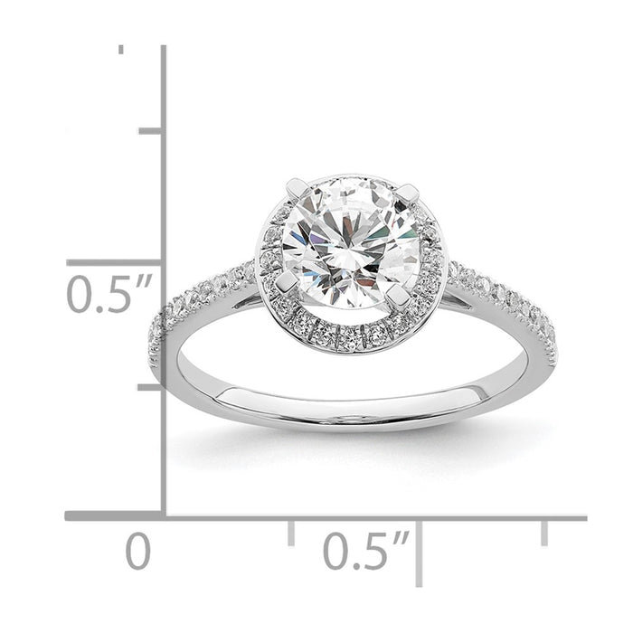 Buy Stylish 14K White Gold Vintage Halo Engagement Ring for 1 Carat Center-7
