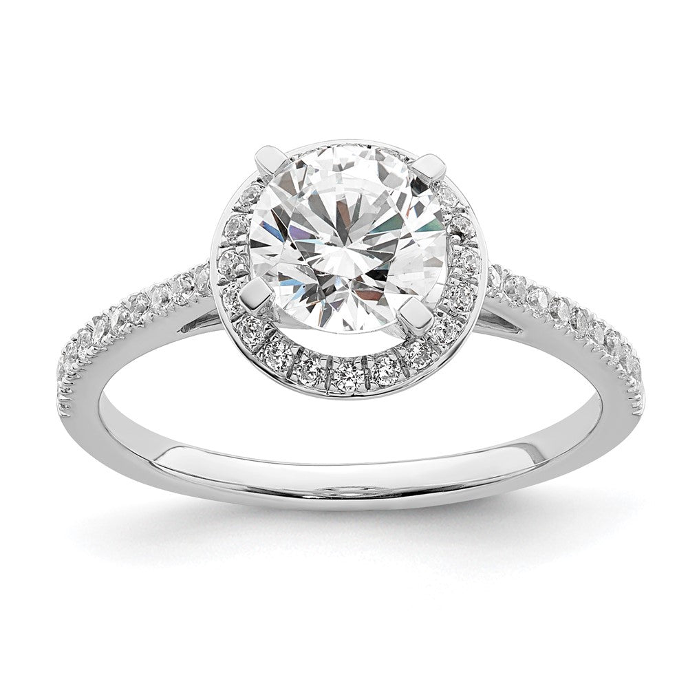 Buy Stylish 14K White Gold Vintage Halo Engagement Ring for 1 Carat Center