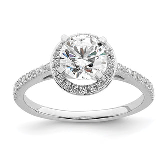 Buy Stylish 14K White Gold Vintage Halo Engagement Ring for 1 Carat Center