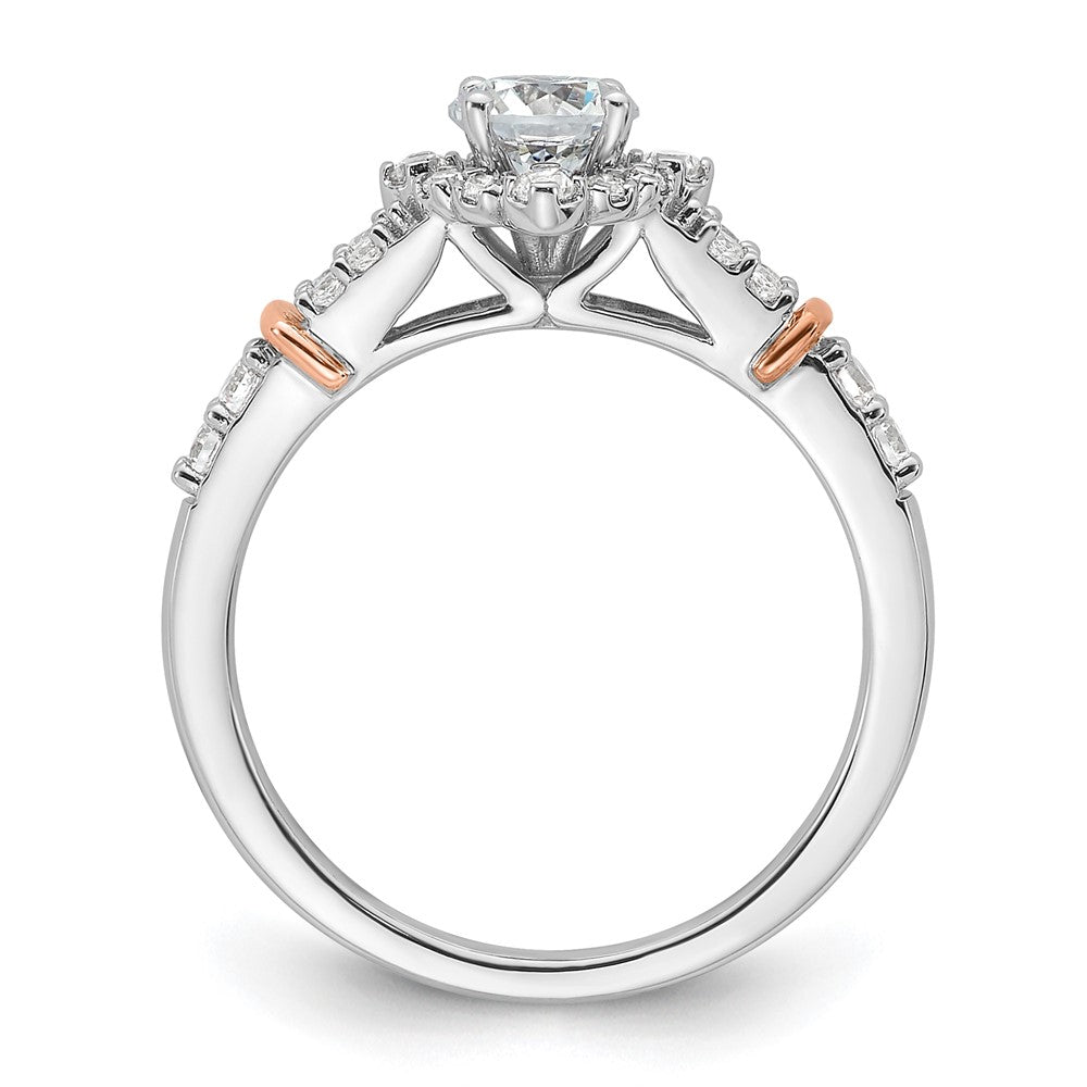 Buy 14K Two-Tone Vintage Halo Diamond Semi-Mount Ring | Stylish Value!