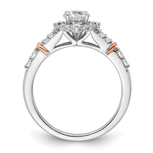 Buy 14K Two-Tone Vintage Halo Diamond Semi-Mount Ring | Stylish Value!