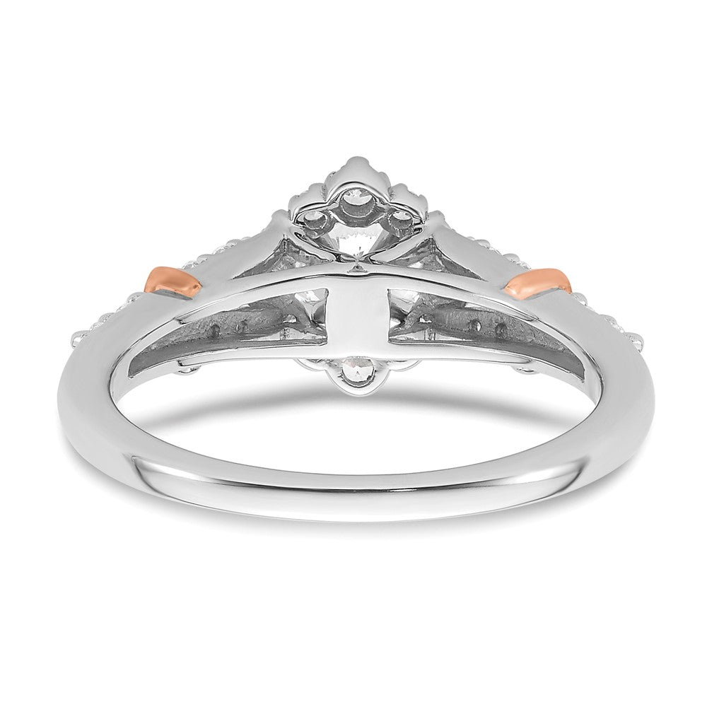 Buy 14K Two-Tone Vintage Halo Diamond Semi-Mount Ring | Stylish Value!