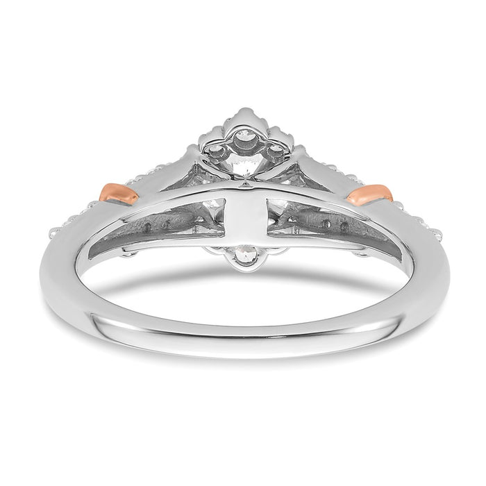 Buy 14K Two-Tone Vintage Halo Diamond Semi-Mount Ring | Stylish Value!-5