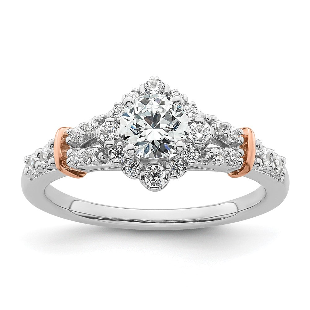Buy 14K Two-Tone Vintage Halo Diamond Semi-Mount Ring | Stylish Value!