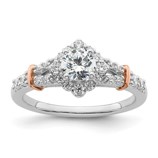 Buy 14K Two-Tone Vintage Halo Diamond Semi-Mount Ring | Stylish Value!