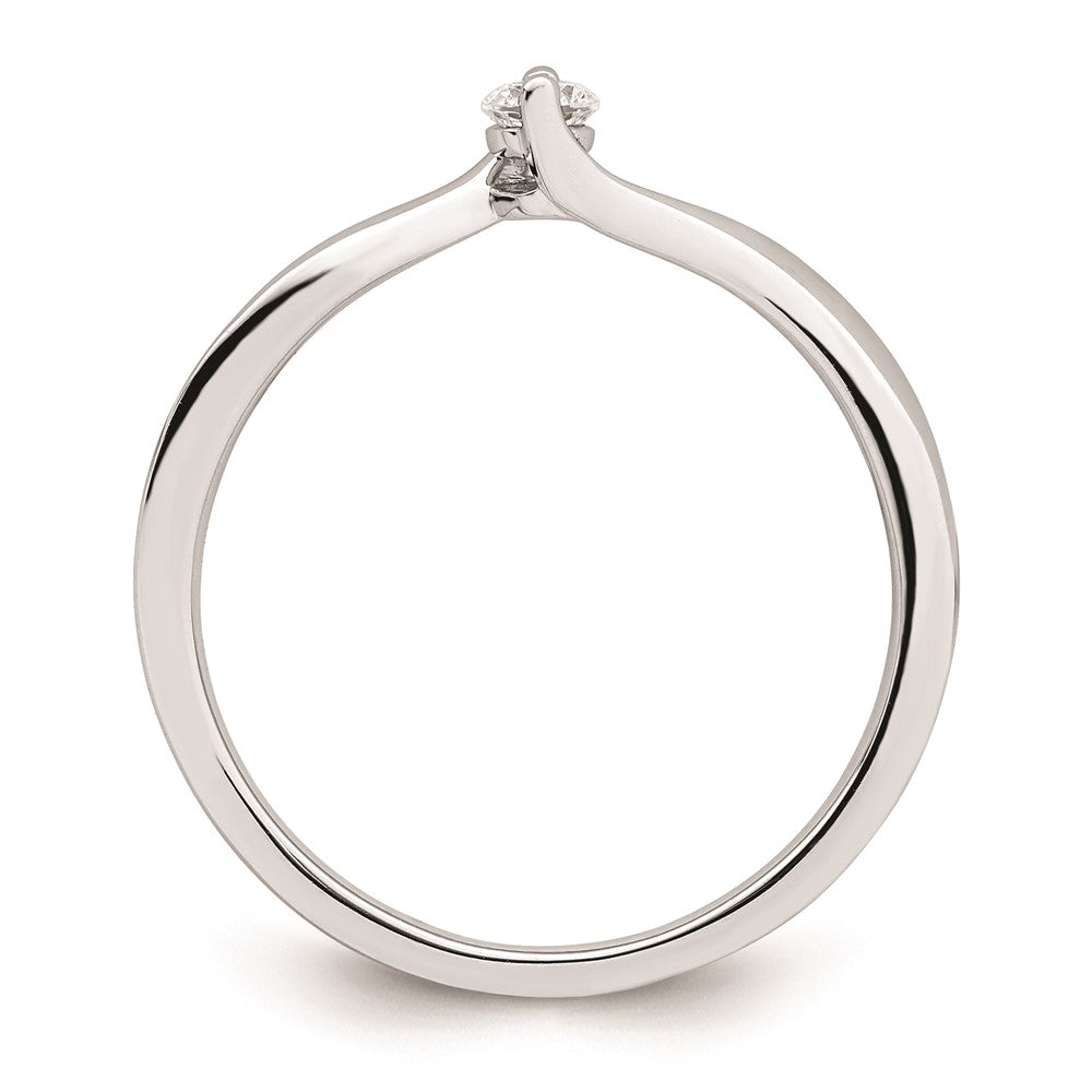 Exclusive 14K White Gold Bypass Engagement Ring with 1/10 Carat Diamond Value