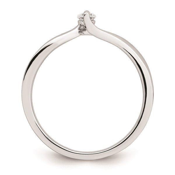 Exclusive 14K White Gold Bypass Engagement Ring with 1/10 Carat Diamond Value