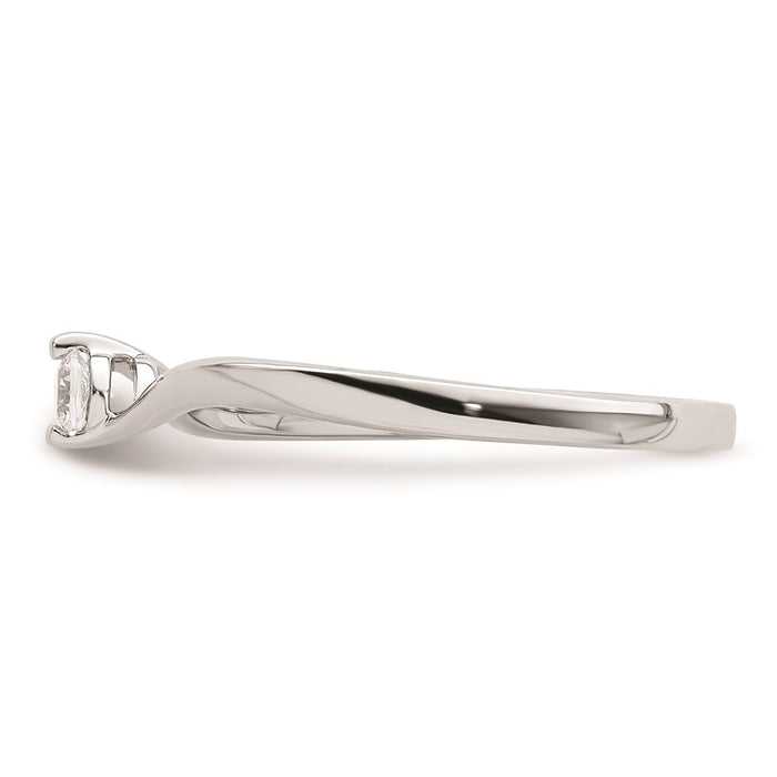 Exclusive 14K White Gold Bypass Engagement Ring with 1/10 Carat Diamond Value-3