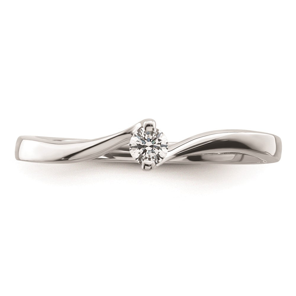 Exclusive 14K White Gold Bypass Engagement Ring with 1/10 Carat Diamond Value