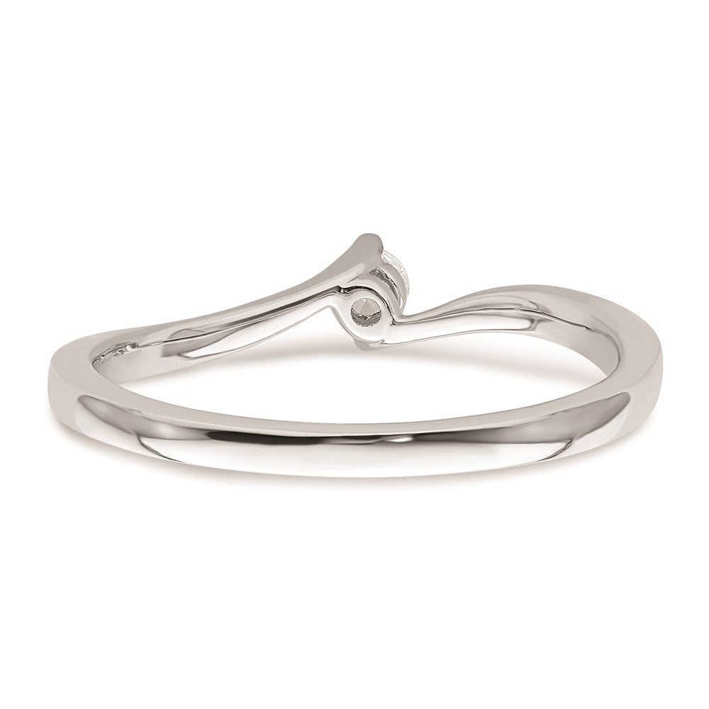 Exclusive 14K White Gold Bypass Engagement Ring with 1/10 Carat Diamond Value