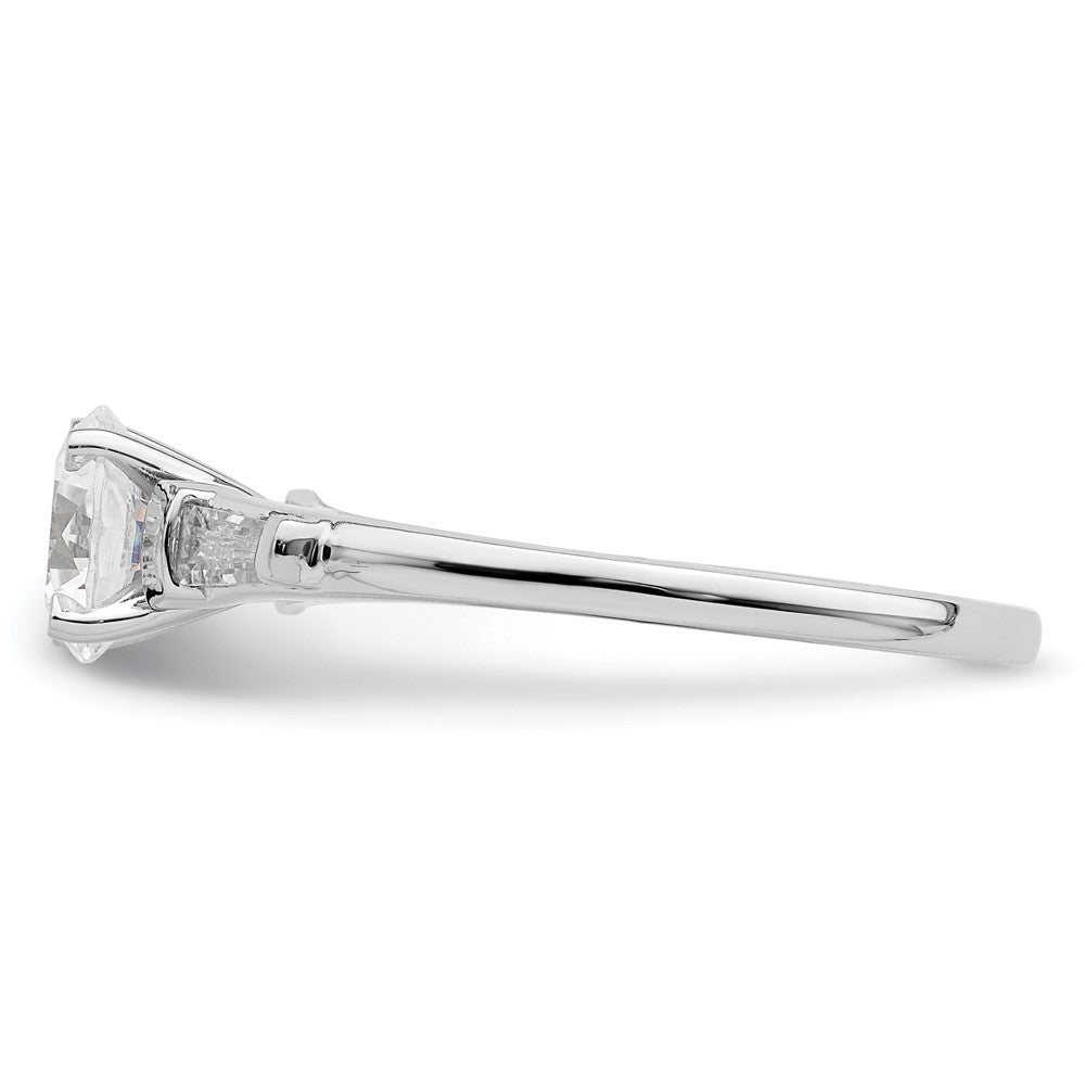 High-Quality 14K White Gold Semi-Mount Engagement Ring with Baguette Diamonds