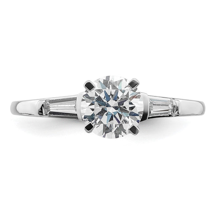 High-Quality 14K White Gold Semi-Mount Engagement Ring with Baguette Diamonds-4