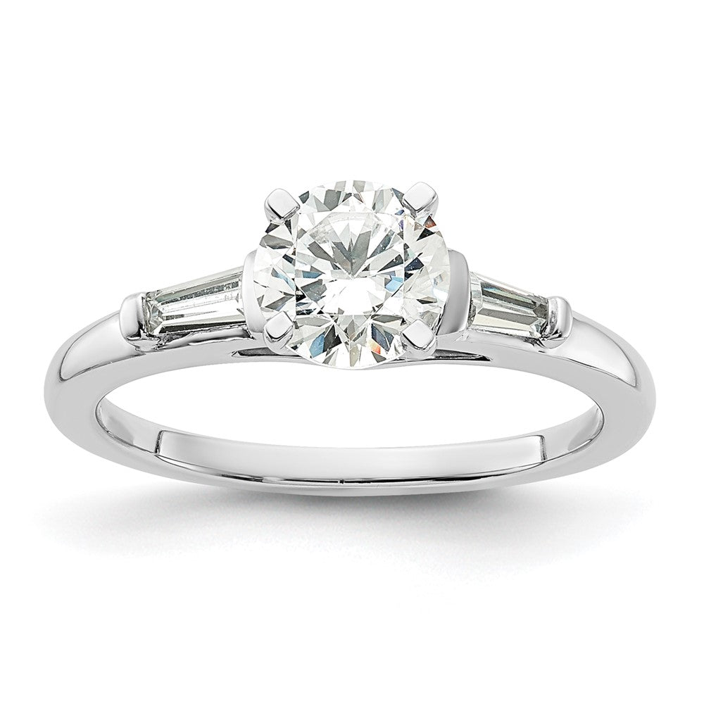 High-Quality 14K White Gold Semi-Mount Engagement Ring with Baguette Diamonds