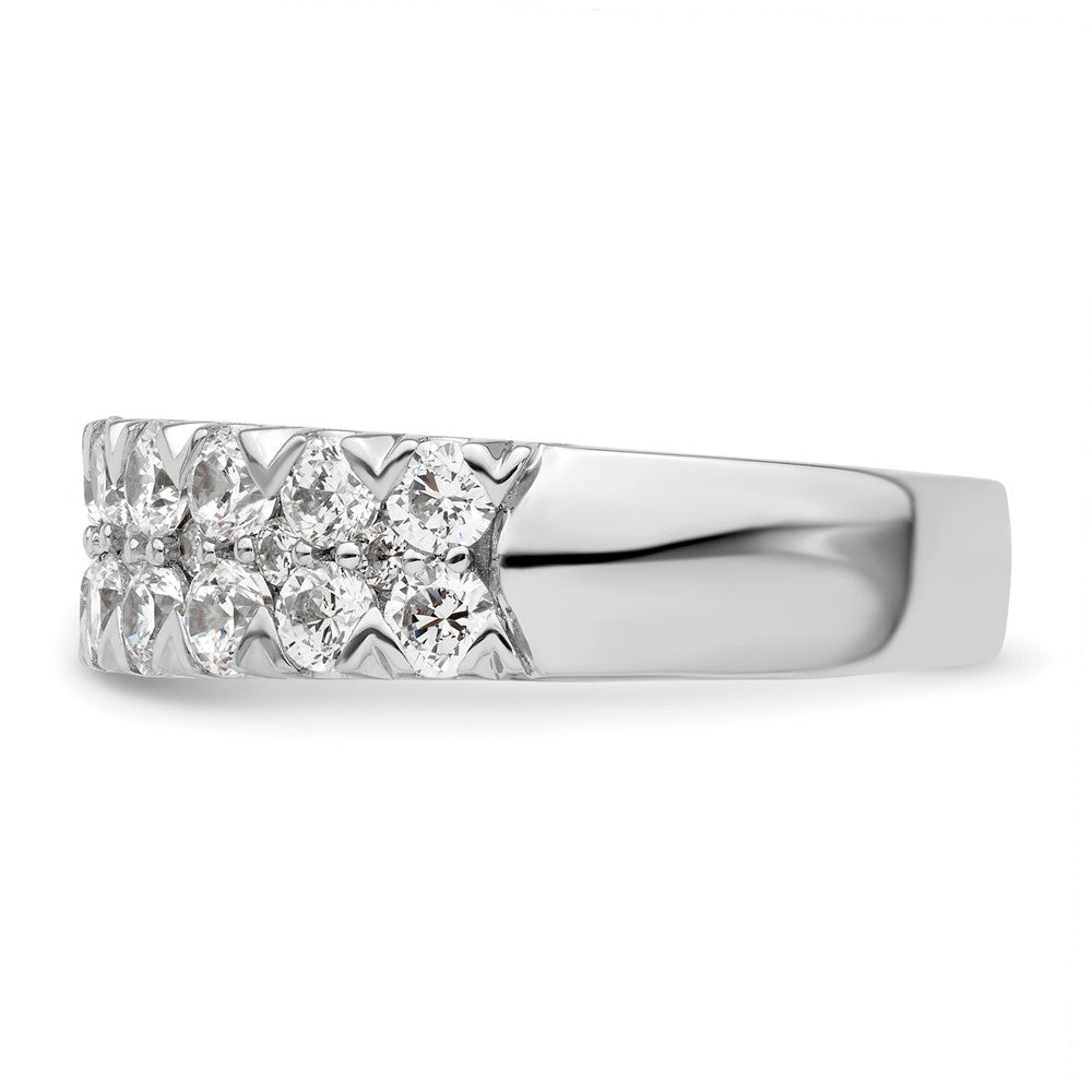 Exclusive 14K White Gold Double Row Fashion Band with 1.5ct Lab-Grown Diamond