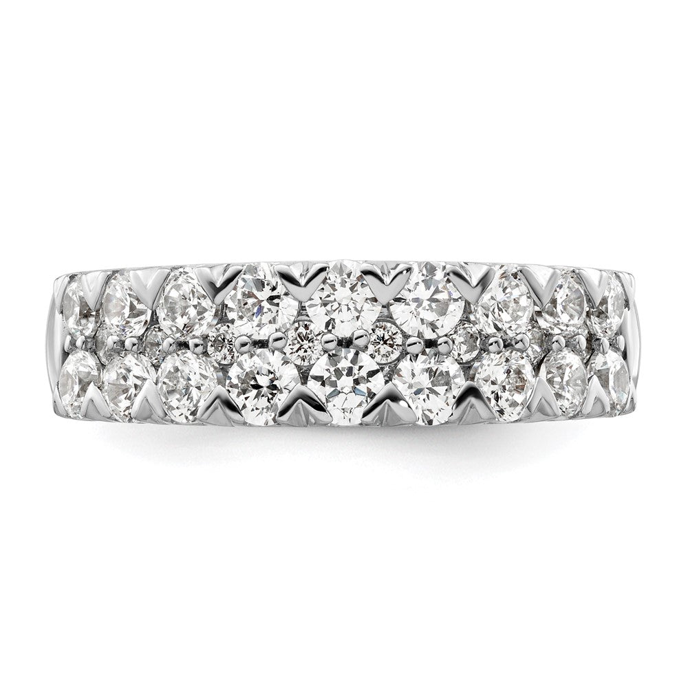 Exclusive 14K White Gold Double Row Fashion Band with 1.5ct Lab-Grown Diamond